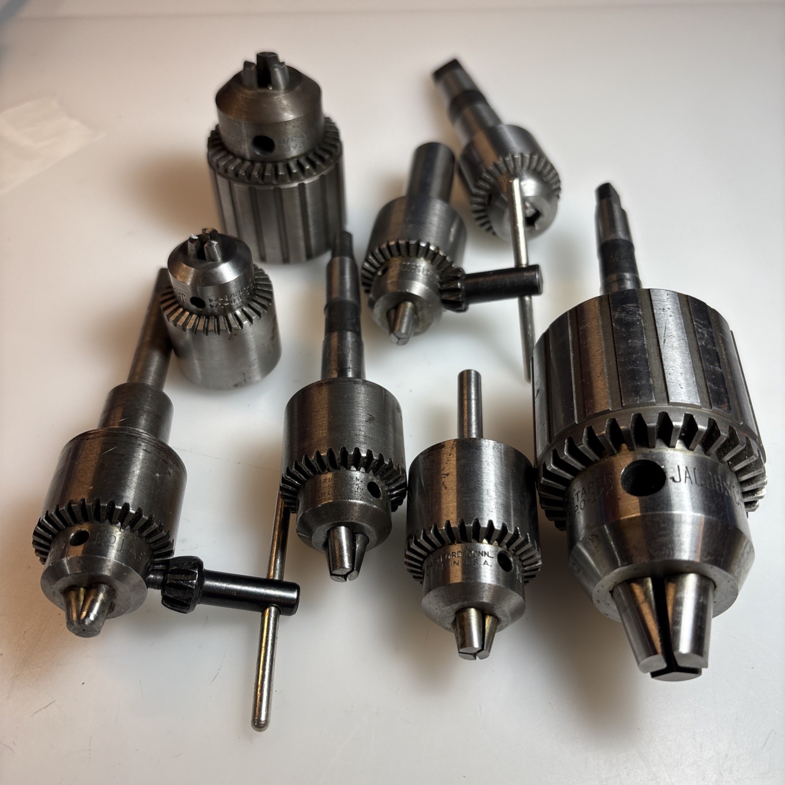  Lot of 8 Vintage Jacob’s  Drill Chuck Lot 6A, 1A, 1B  Machinist Drill Press Old