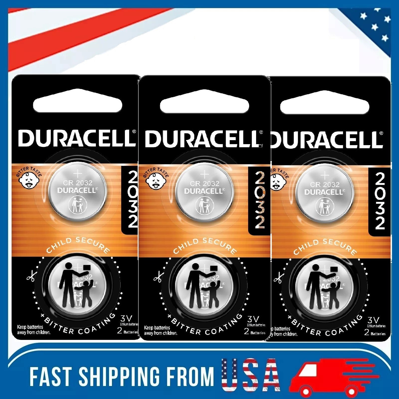 Duracell 2032 CR2032 DL2032 CR Lithium Button Cell Battery 6 Pack Exp. Jan 2034