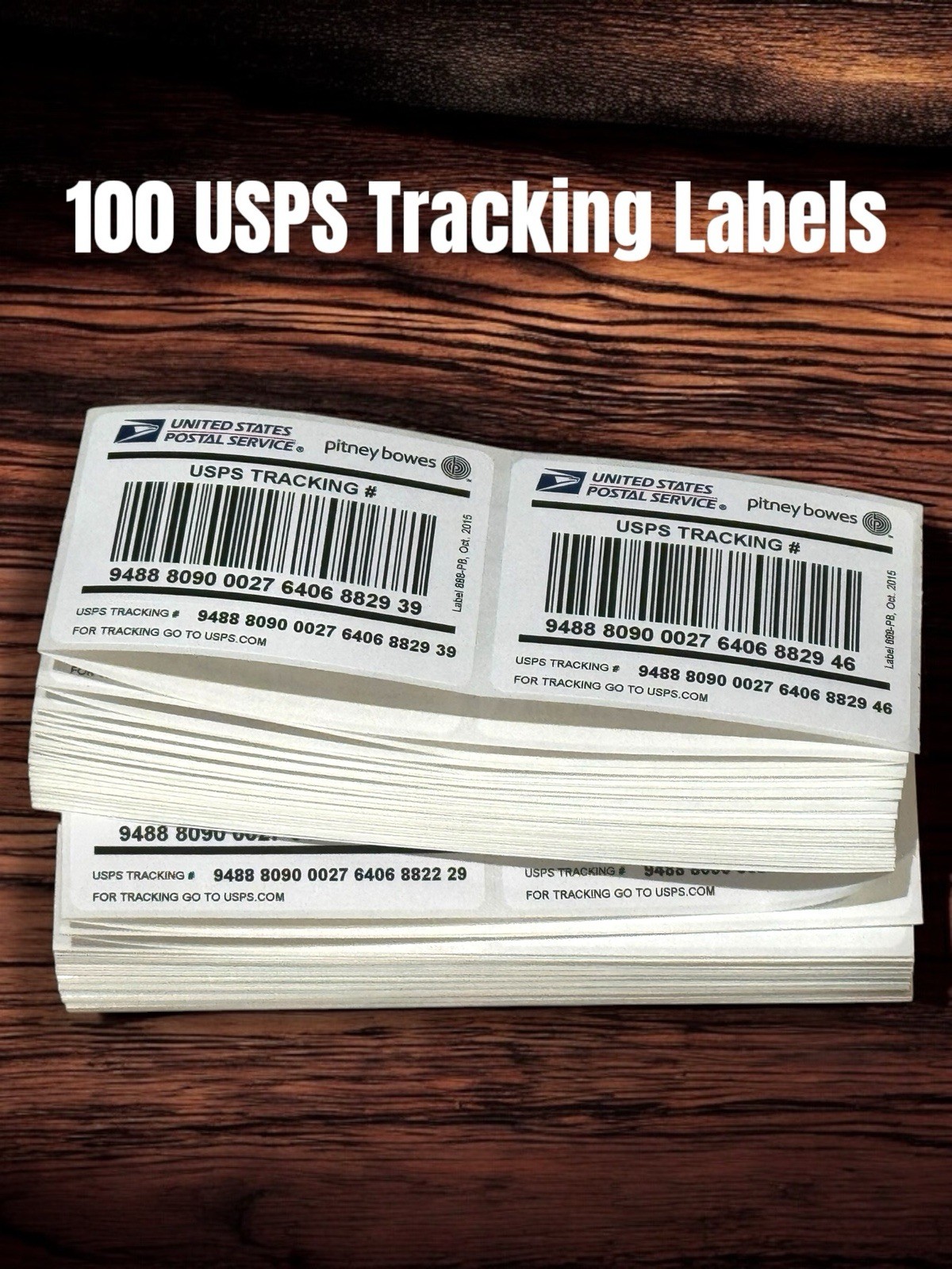 (100) USPS Pitney Bowes 888 TRACKING Labels. Ship-From-Home Using POSTAGE STAMPS