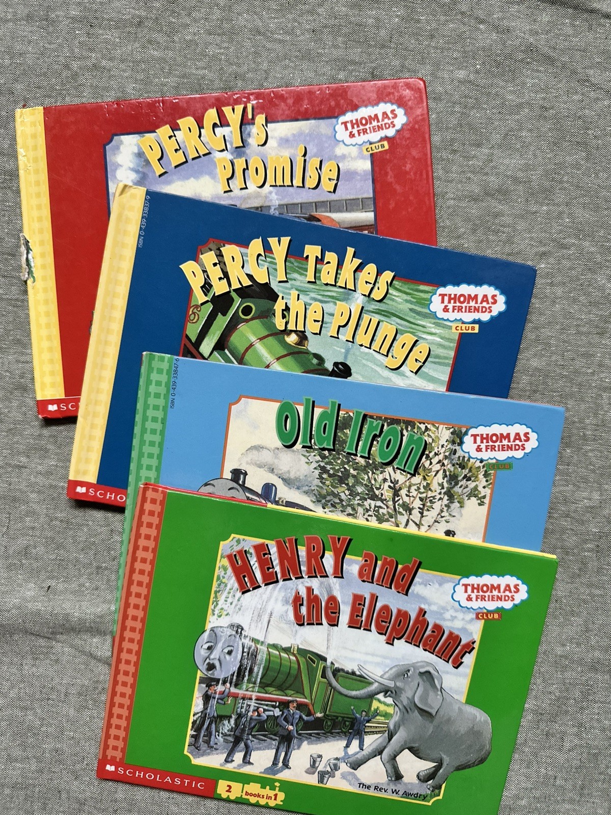Thomas & Friends Hardcover Book Lot 4 Scholastic 2-in-1 Rev W Awdry Vintage Thomas & Friends Hardcover Book Lot 4 Scholastic 2-in-1 Rev W Awdry Vintage