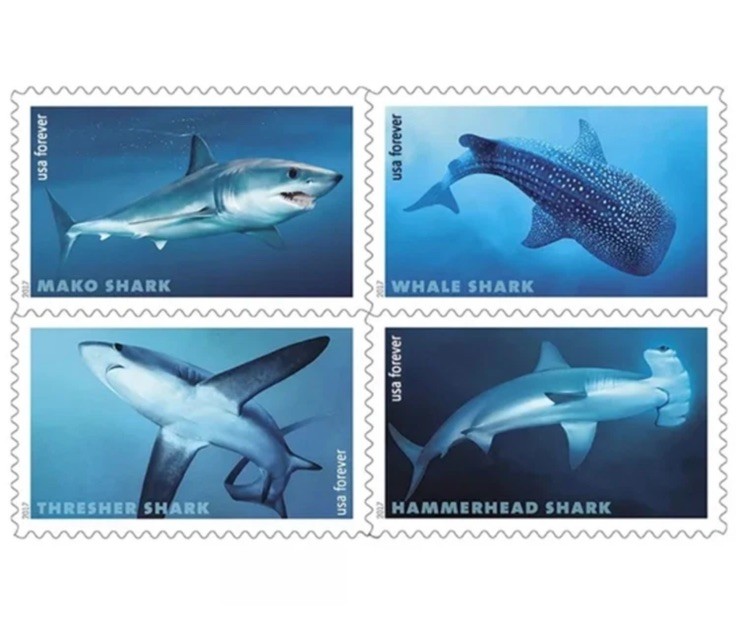 2017 Mint US Sharks Pane of 20 Forever Stamps Scott# 5227a (MNH) - 100 PCS TOTAL
