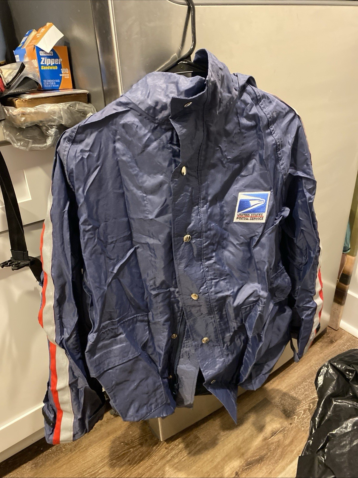 Vintage 90s USPS Letter Carrier Hooded Rain Jacket Size Large EXCELLENT