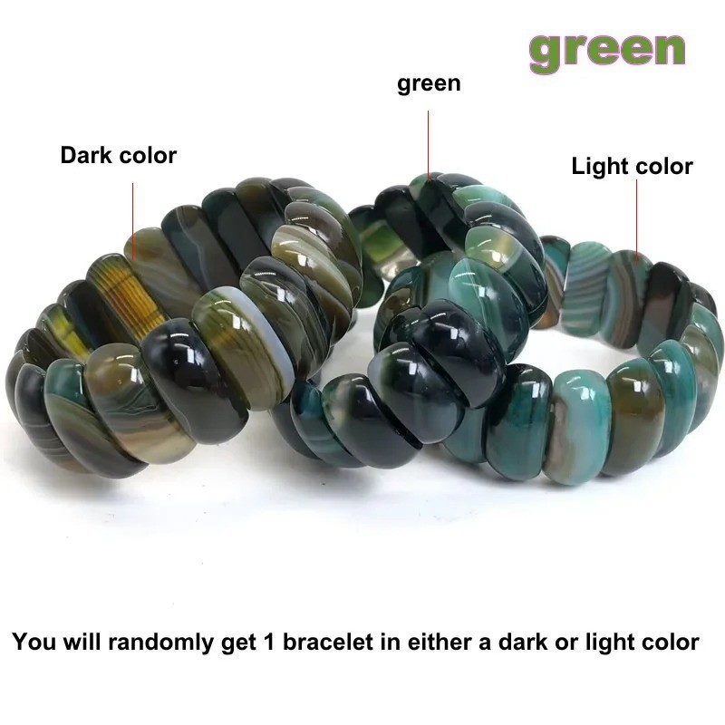 1pc Botswana Agate Bracelet 10*25mm Beaded Healing Reiki Stretchy Bracelet