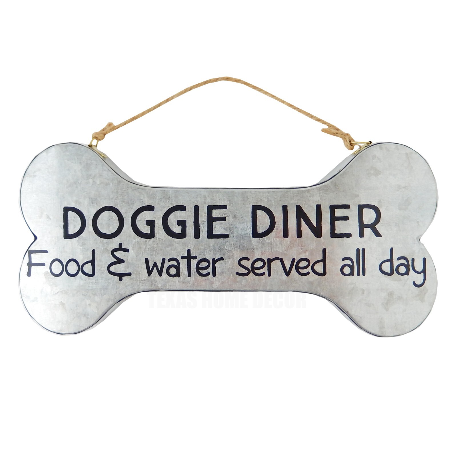 Doggie Diner Dog Bone Sign Metal Wall Decor Food & Water Served All Day Doggie Diner Dog Bone Sign Metal Wall Decor Food & Water Served All Day