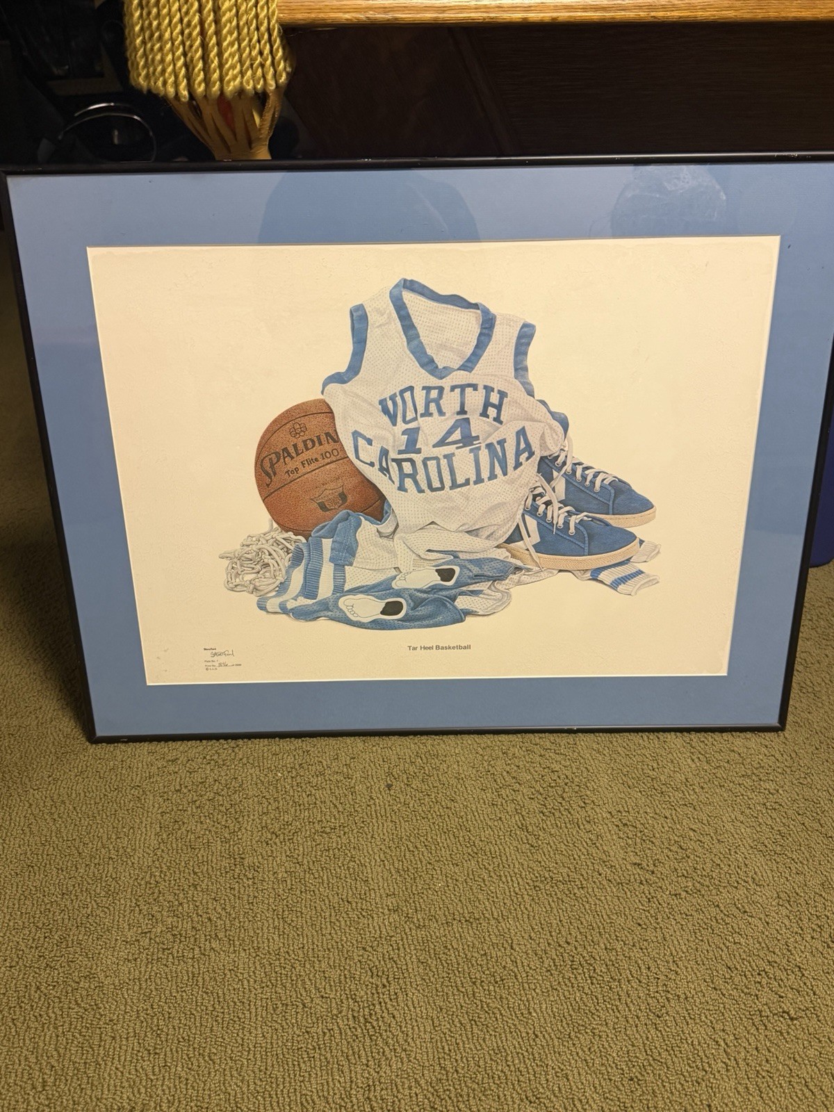 Steve Ford Signed North Carolina Tar Heel Basketball Print