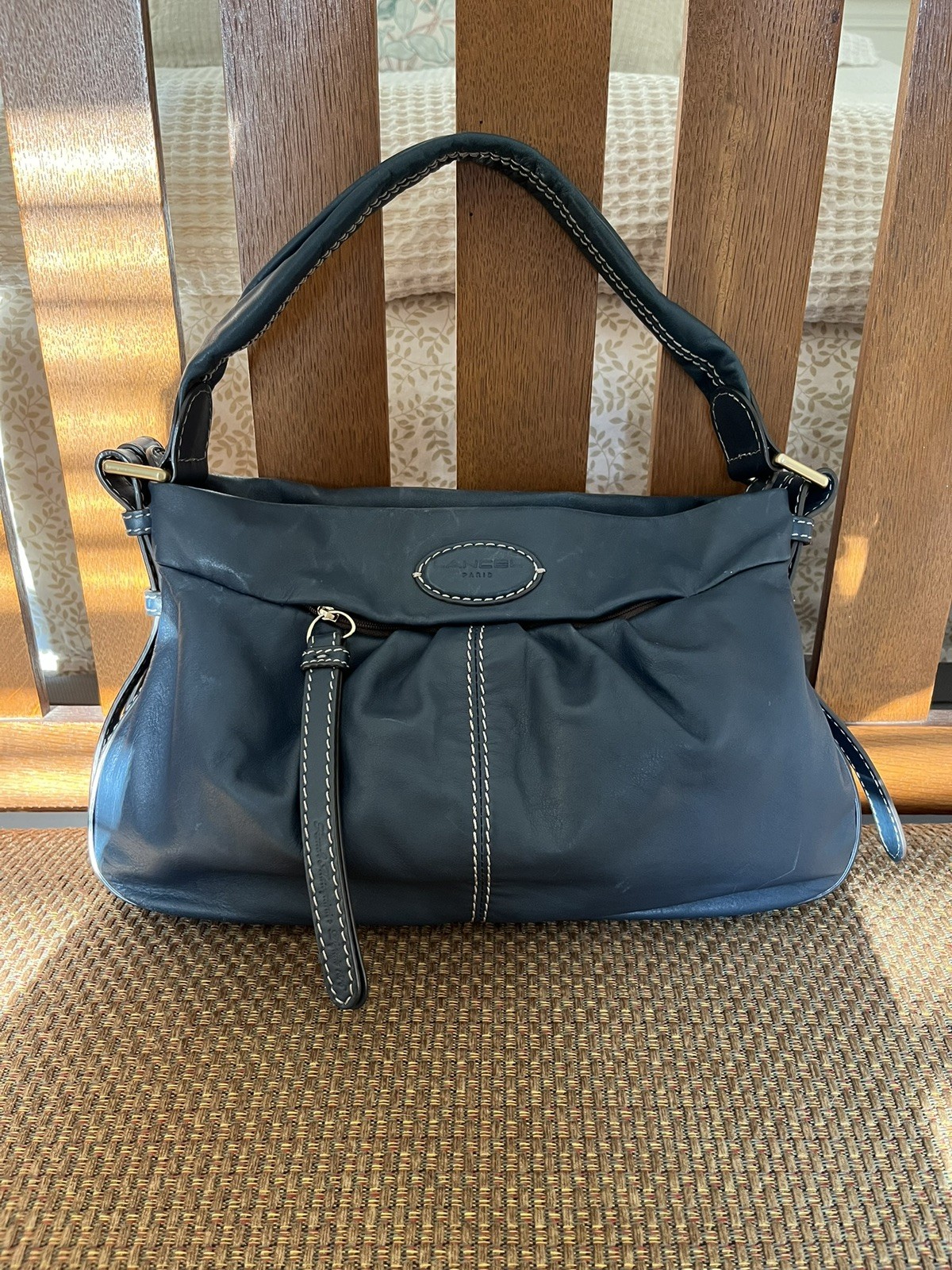 Deep Blue Lancel Paris Angelina Shoulder Bag Deep Blue Lancel Paris Angelina Shoulder Bag