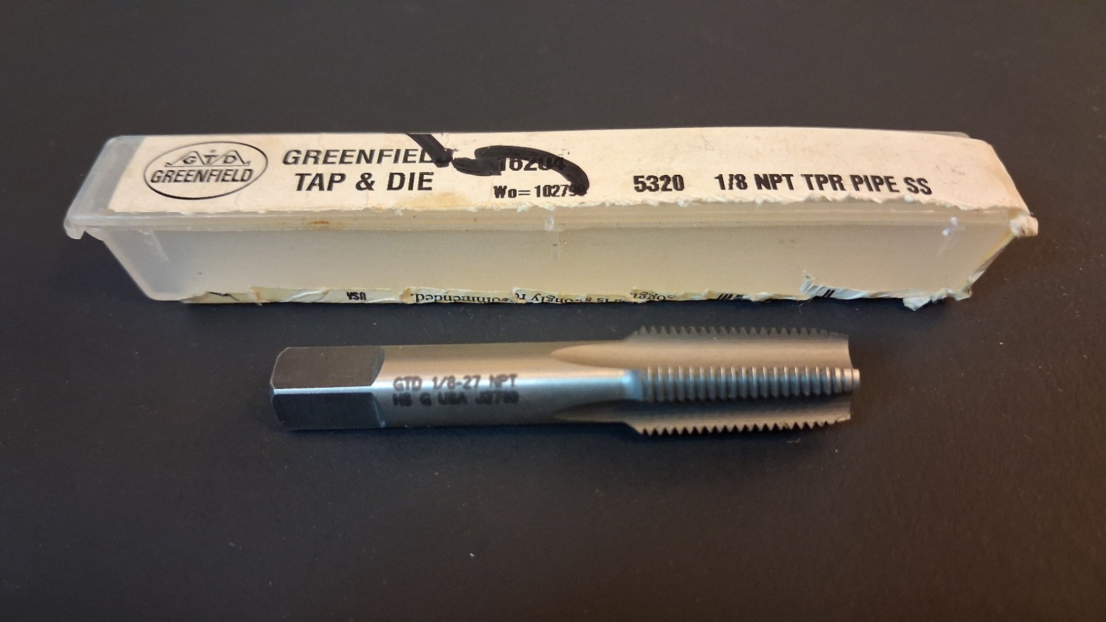 NEW old Stock - Vintage Greenfield Tap & Die Co.  1/8-27 NPT TPR Pipe SS, #5320
