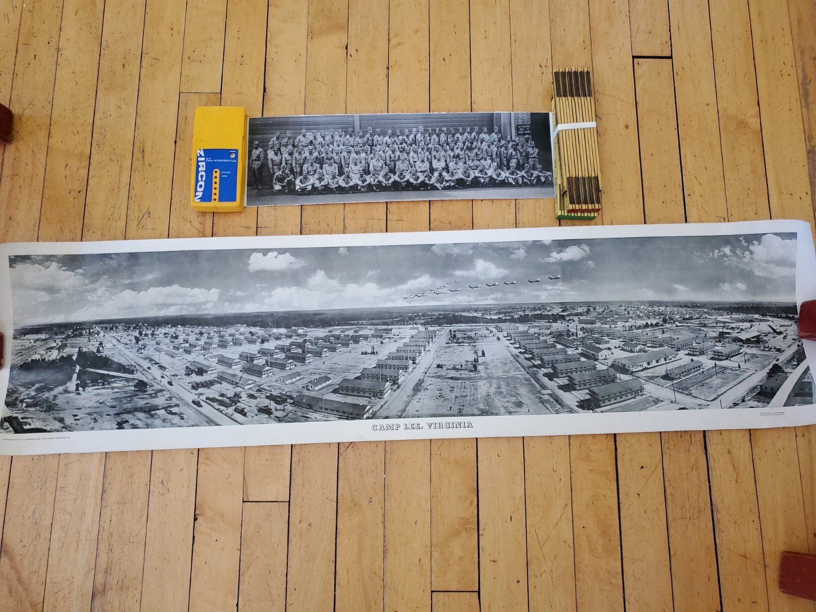 Vintage 1942 WWII Camp Lee Virginia Aerial Panoramic Photo Print W.R. Thompson +