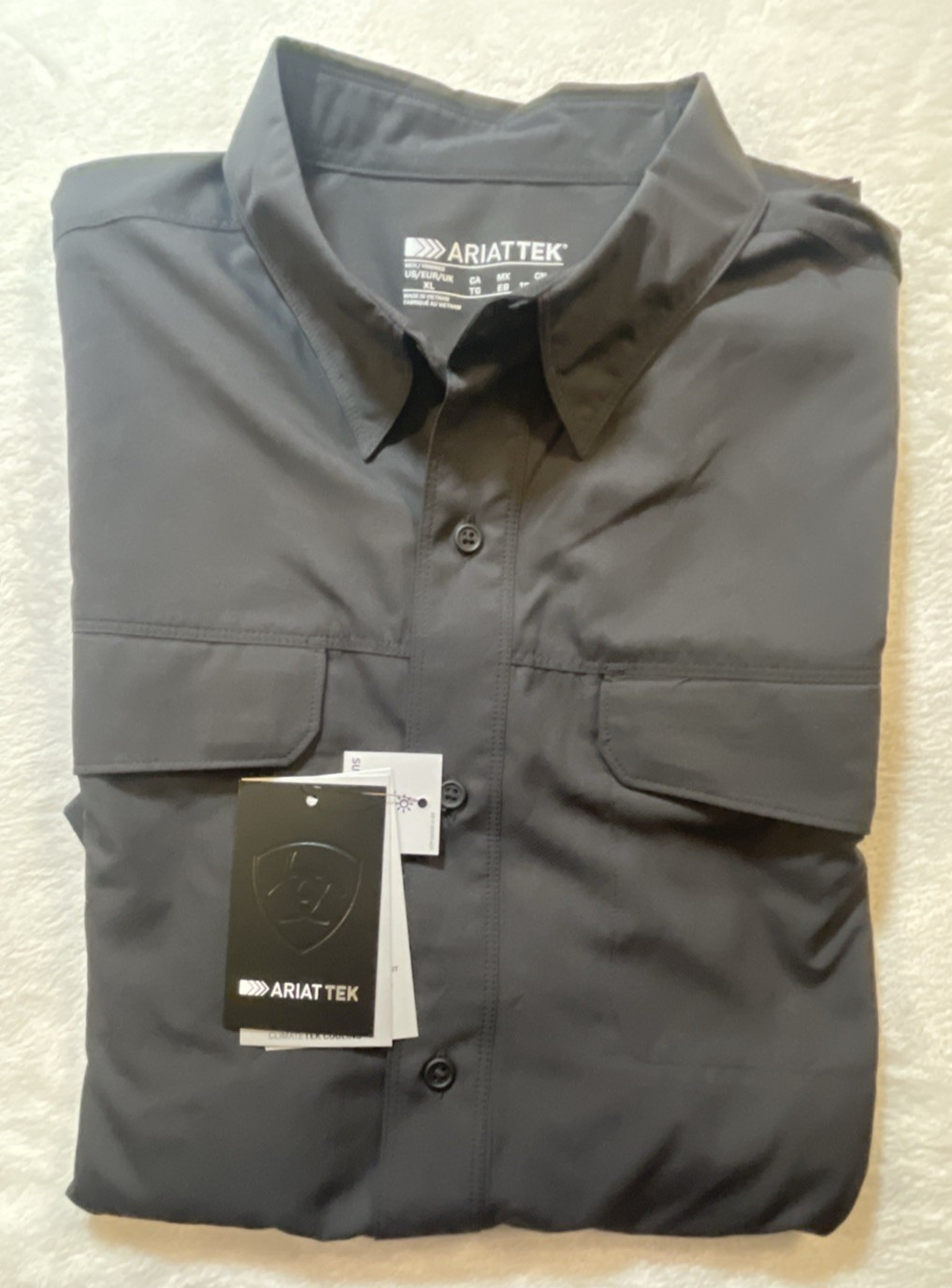 Ariat Tek Venttek Outbound Black Classic Short Sleeve Performance Shirt  Mens XL