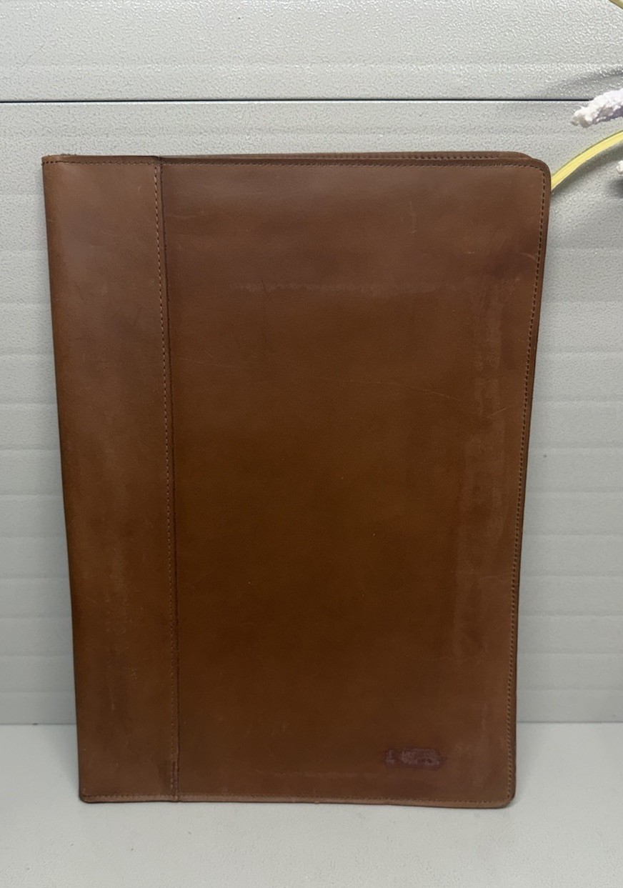 Vintage Genuine Leather Padfolio Cover Planner Brown  10” Length x 14” Height