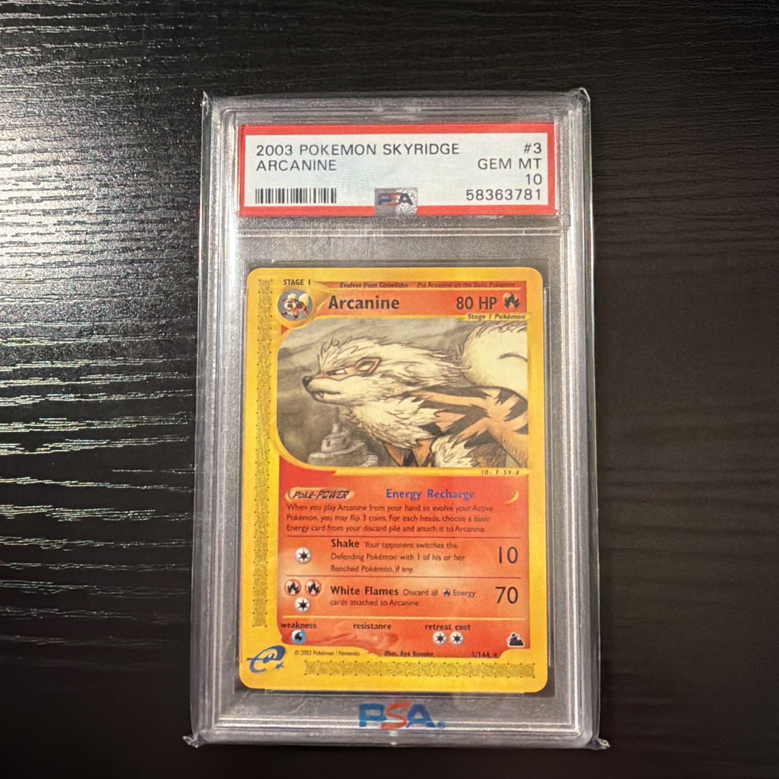 2003 POKEMON SKYRIDGE #3 ARCANINE PSA 10 Low Pop 141 2003 POKEMON SKYRIDGE #3 ARCANINE PSA 10 Low Pop 141
