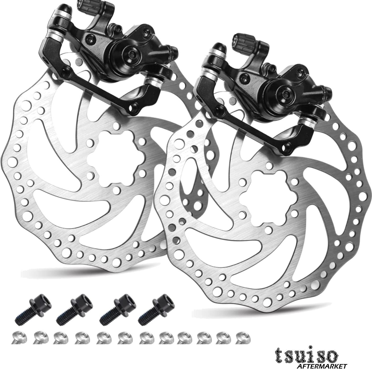 High-Performance MTB Disc Brake Set with Stainless Steel Rotors - 160mm