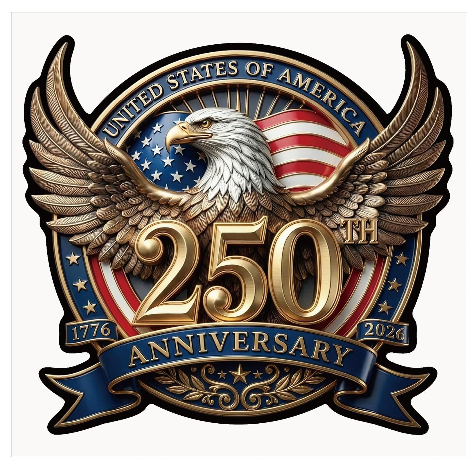 5 Pcs 250th Anniversary Car Sticker 8.27\