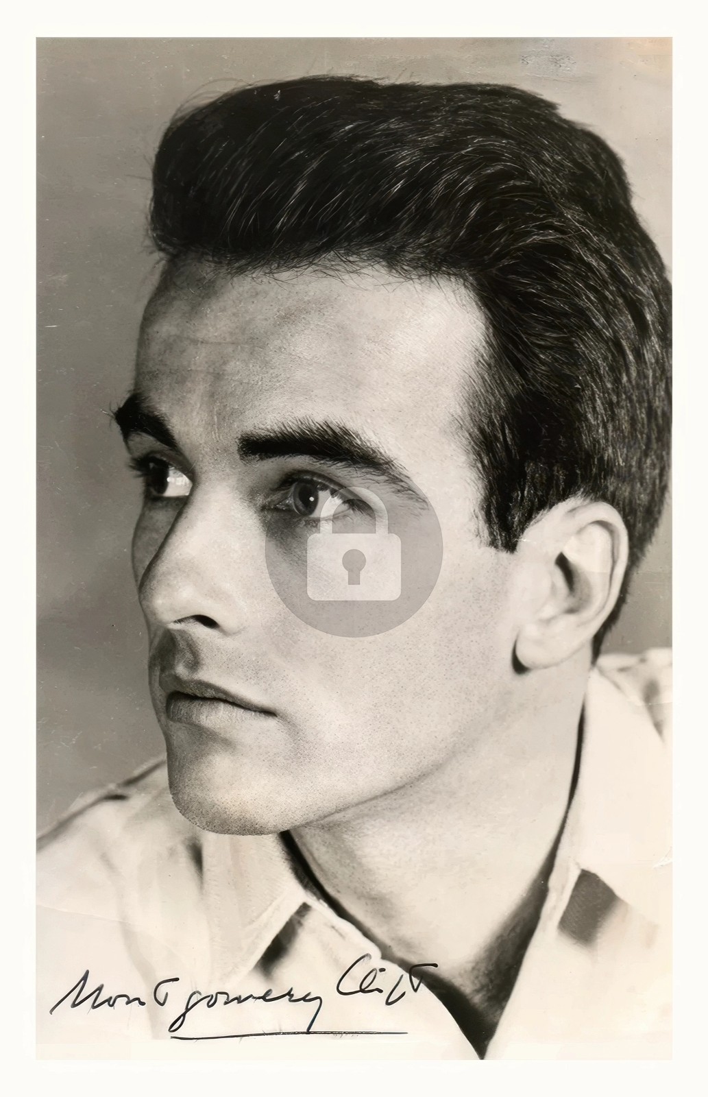 Montgomery Clift Signed Autograph Photo Postcard COPY Montgomery Clift Signed Autograph Photo Postcard COPY