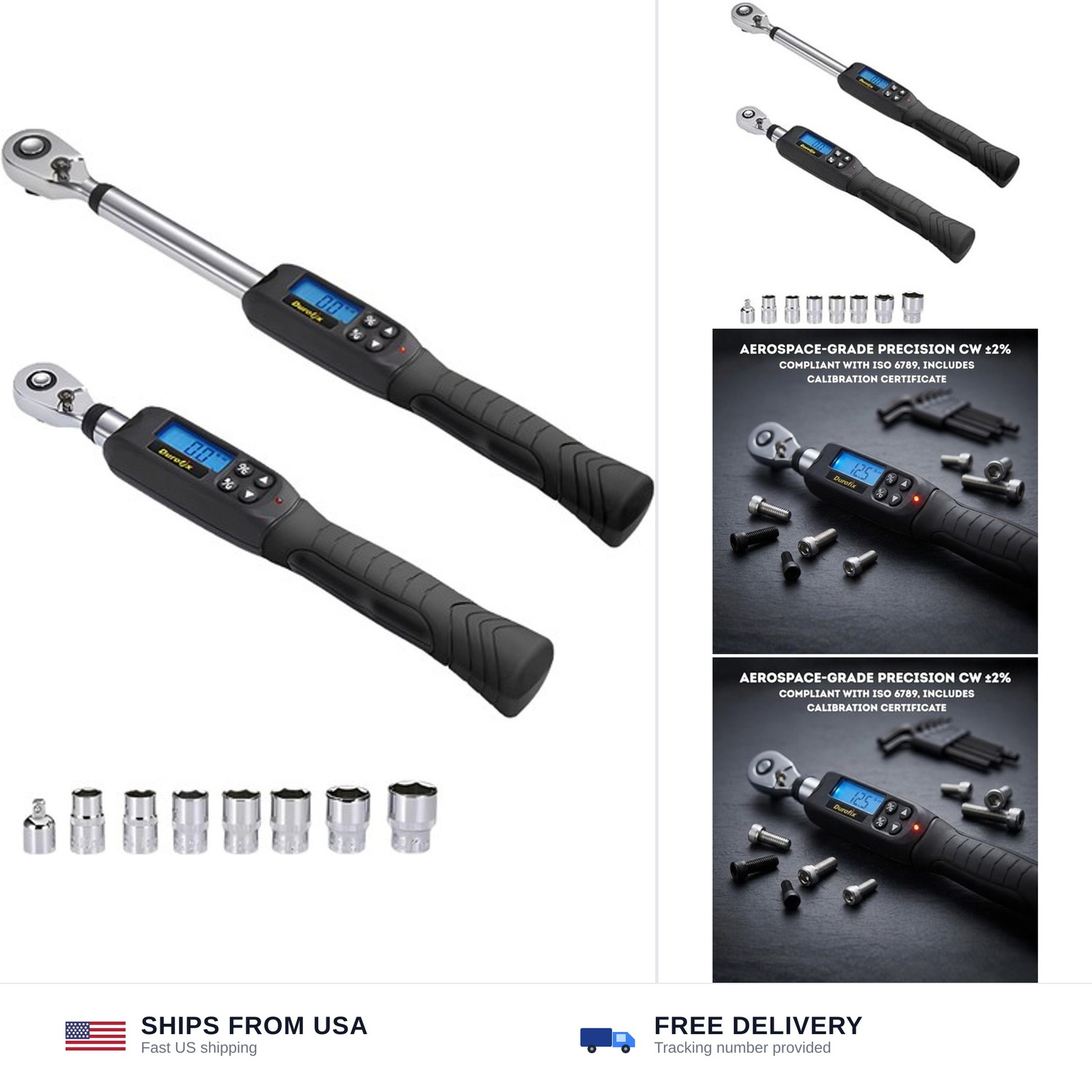 Durofix RM601-34 Digital Torque Wrench Combo Kit Set, 3/8” & 1/2” Drive (3.7–...