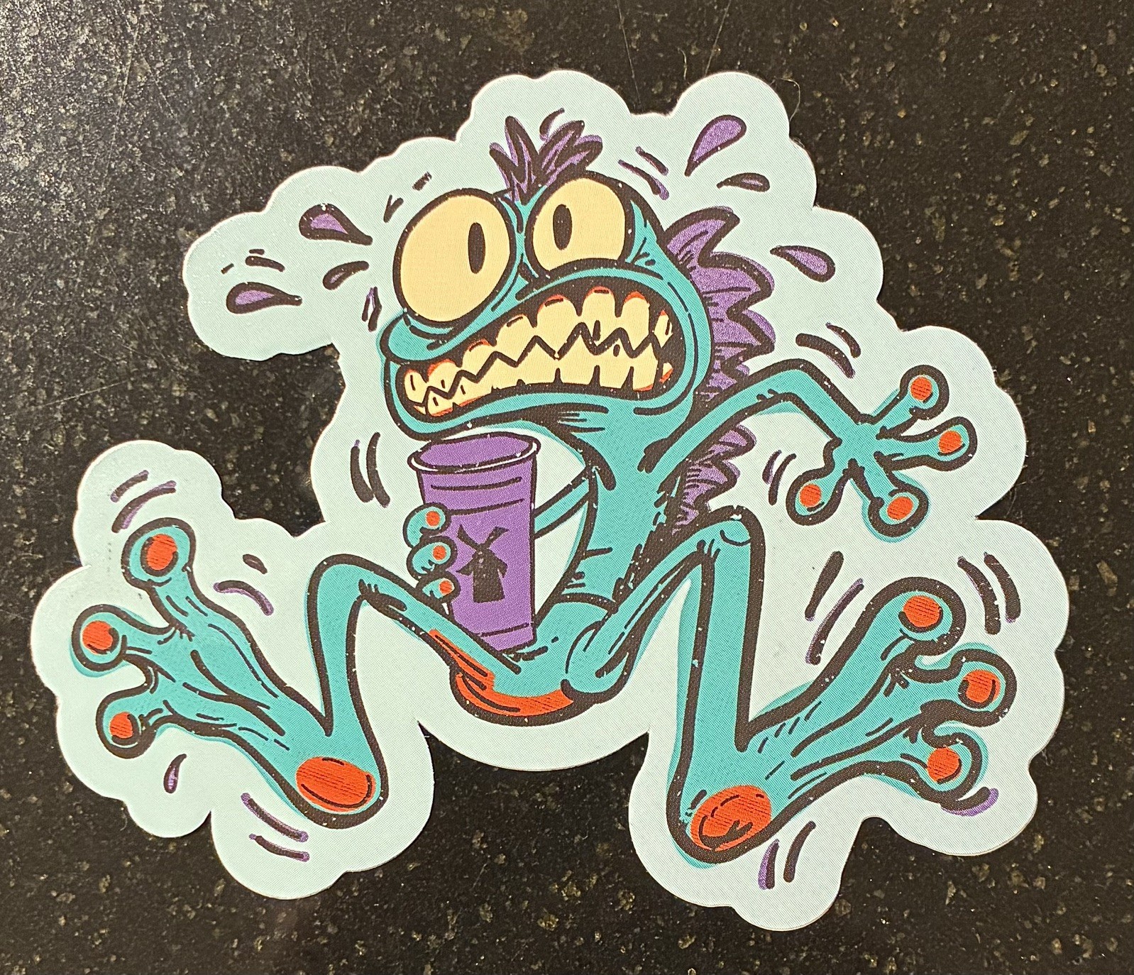 DUTCH BROS Overly Caffeinated FROG gecko Sticker Second Chance Sticker 9/22/26 DUTCH BROS Overly Caffeinated FROG gecko Sticker Second Chance Sticker 9/22/26