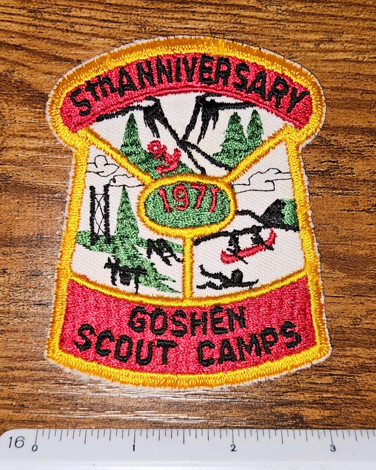 Goshen Scout Camps Vintage NCAC 5th Anniversary 1971 BSA Boy Scout Patch