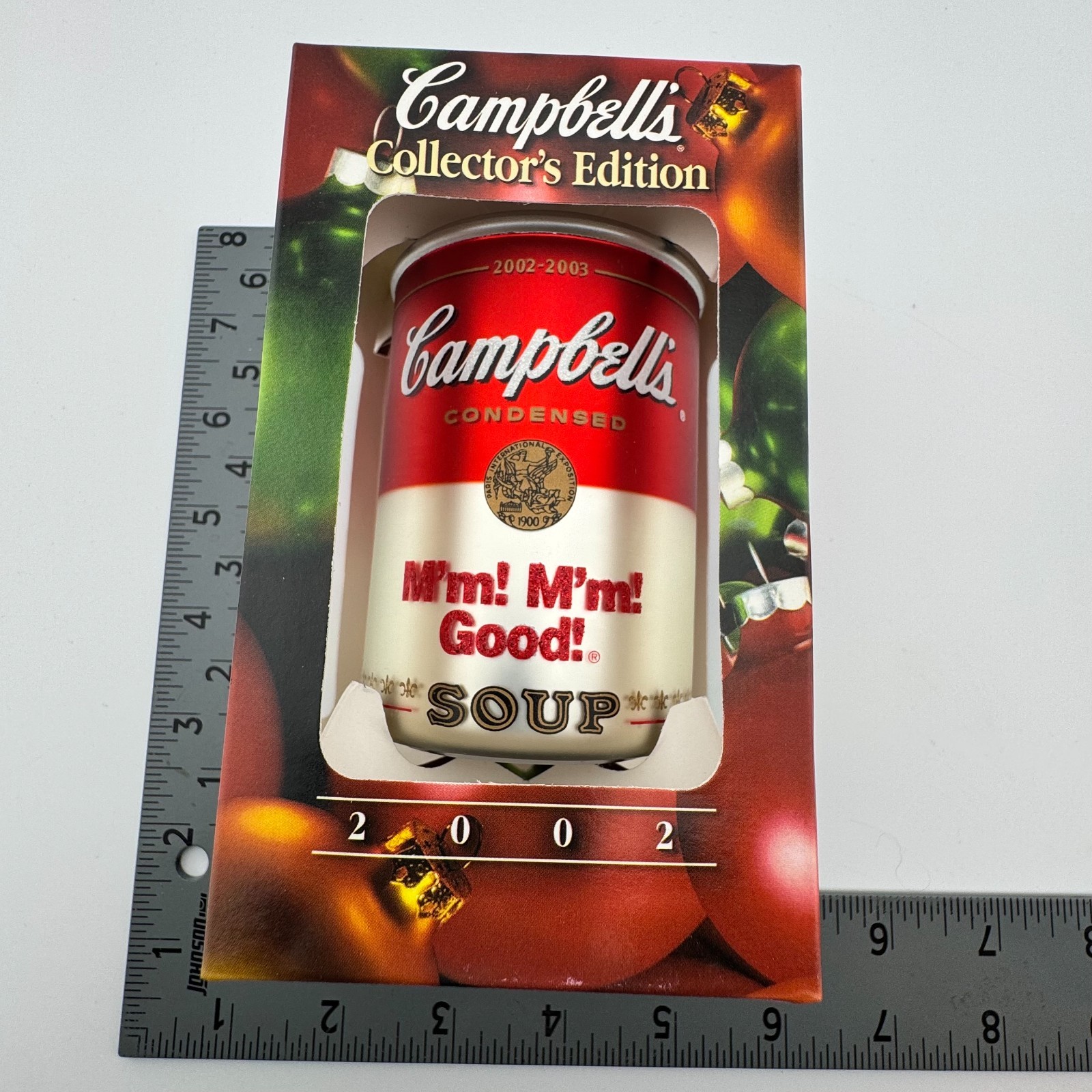 Campbell’s Soup Can Ornament 2002-2003 Collector’s Edition M’m M’m Good w/ Box Campbell’s Soup Can Ornament 2002-2003 Collector’s Edition M’m M’m Good w/ Box