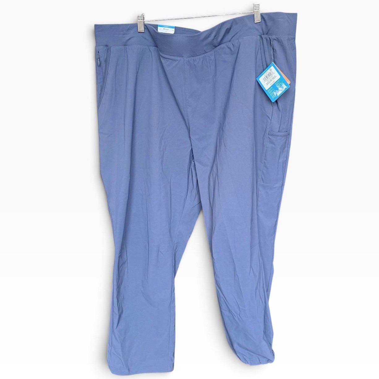 Columbia 3X Women Leslie Falls Ankle Pants  Blue Elastic Waist Hiking Crops NWT
