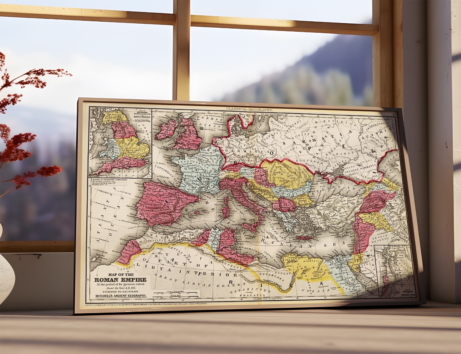 1875 Map of the Roman Empire - Wall Art Work Poster Print Decor Ancient History