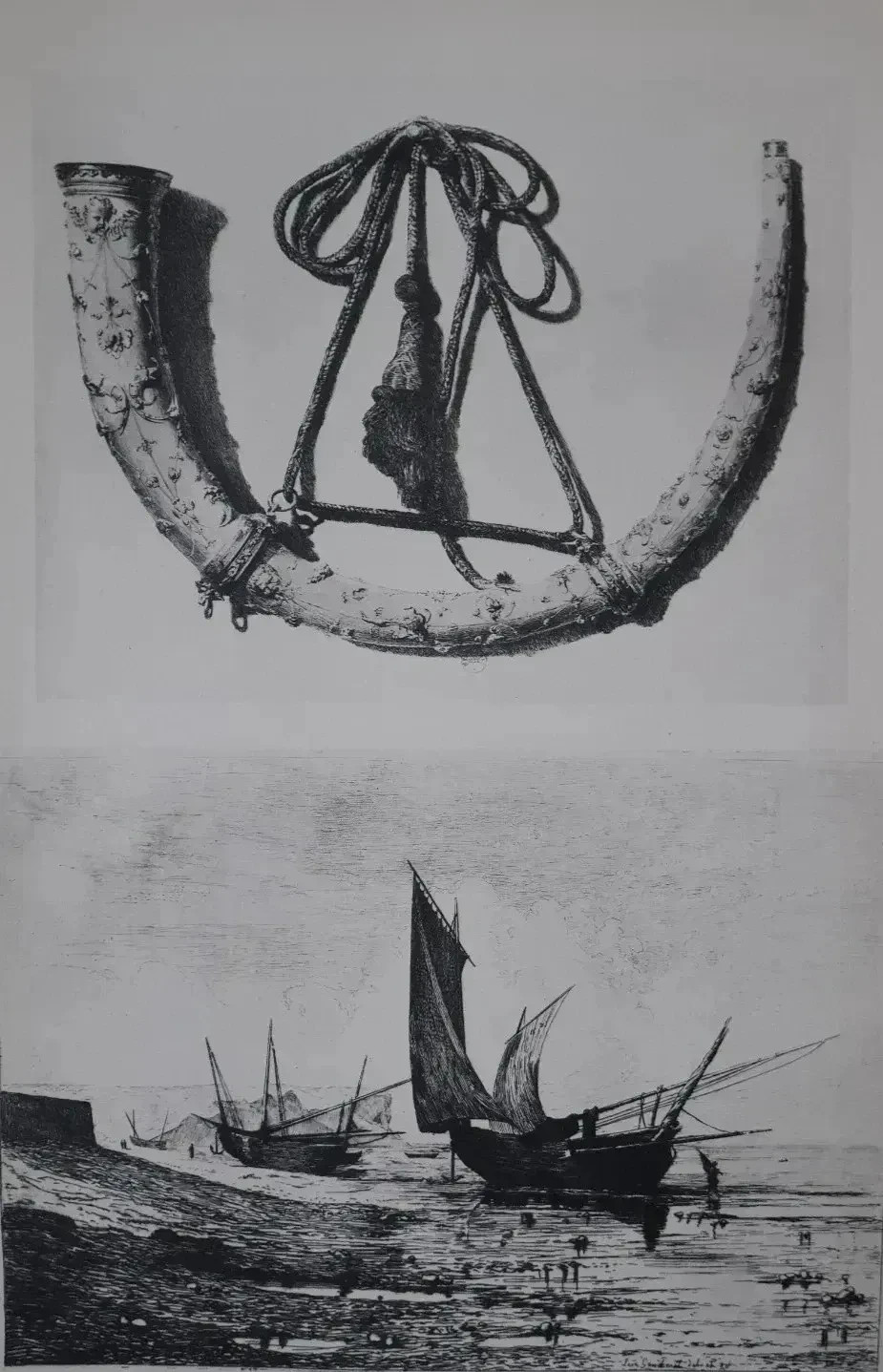 Léon GAUCHEREL Arromanches Heliogravure 1924 45x31,5cm Reproduction