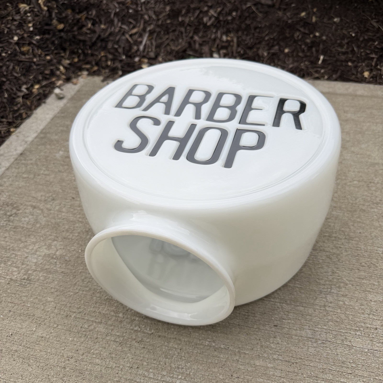 RARE BARBER SHOP MILK GLASS GLOBE
