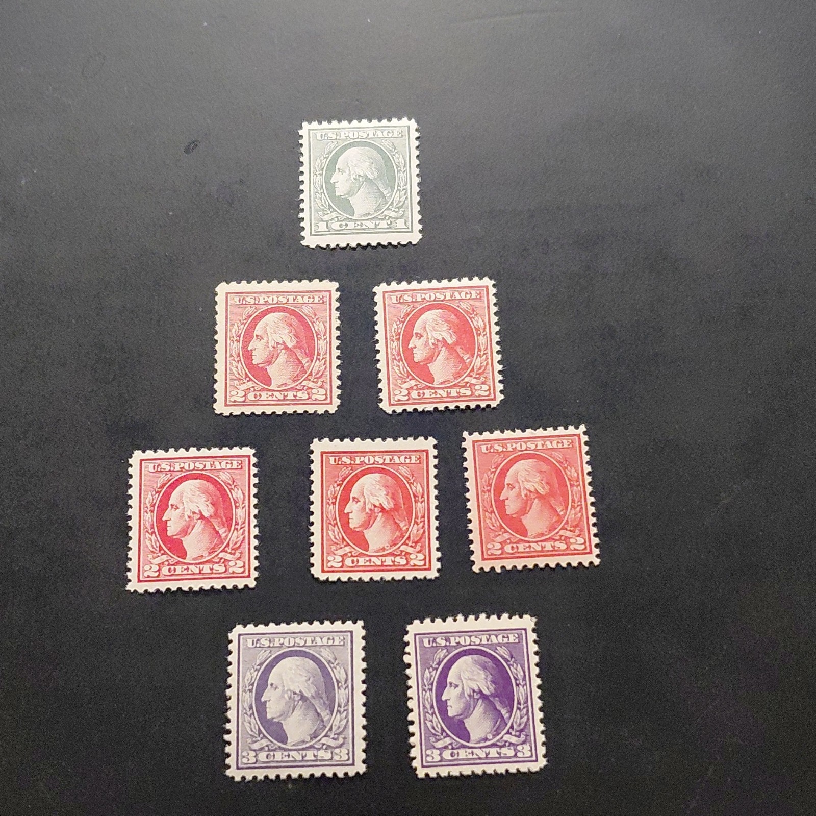 US Stamps 1918-19 Scott #525-530 MNH VF  1c 2c 3c Washington Lot of 8 SCV 190