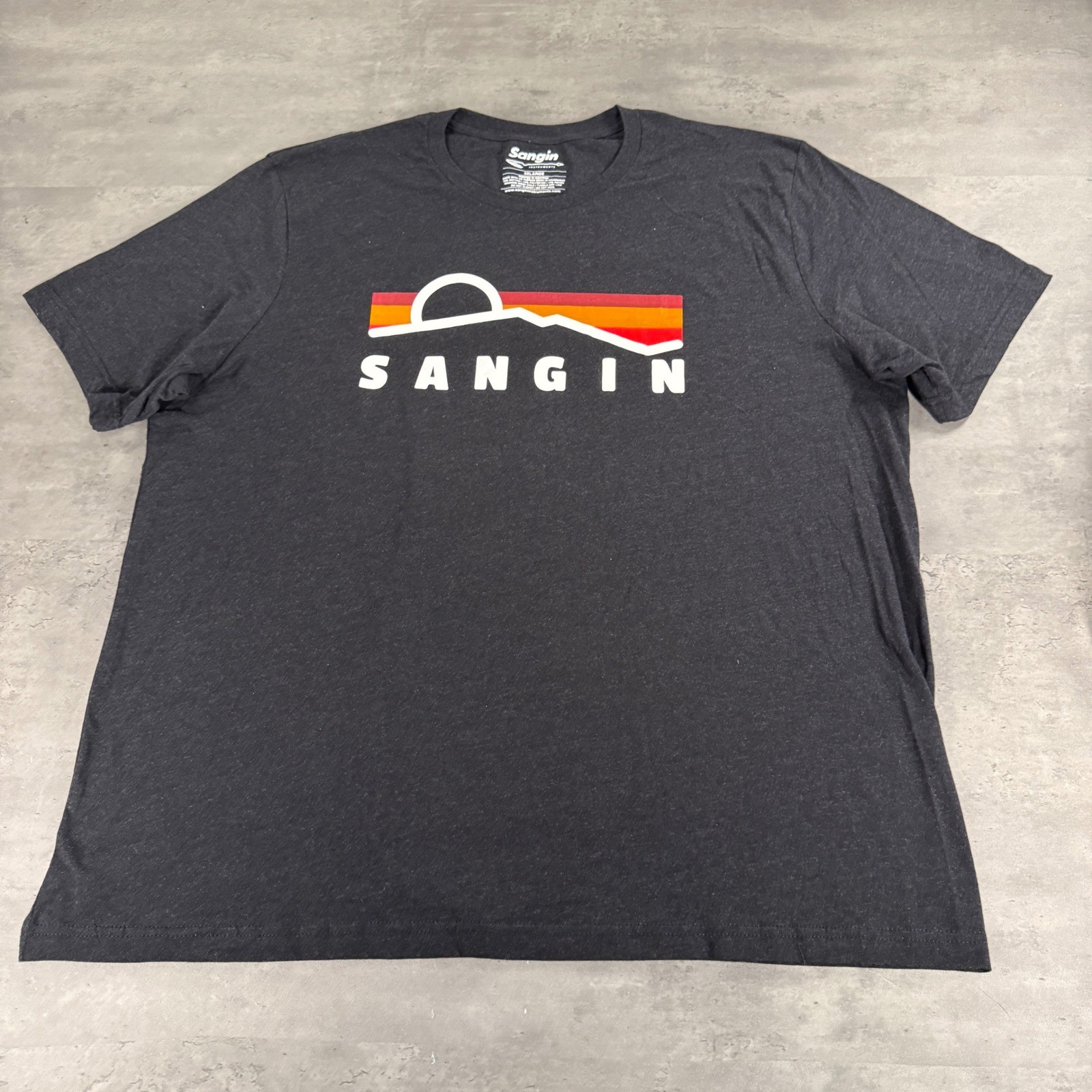 Sangin Instruments T-Shirt Mens 3XL XXXL Charcoal Heather Sold Out USA Sunset