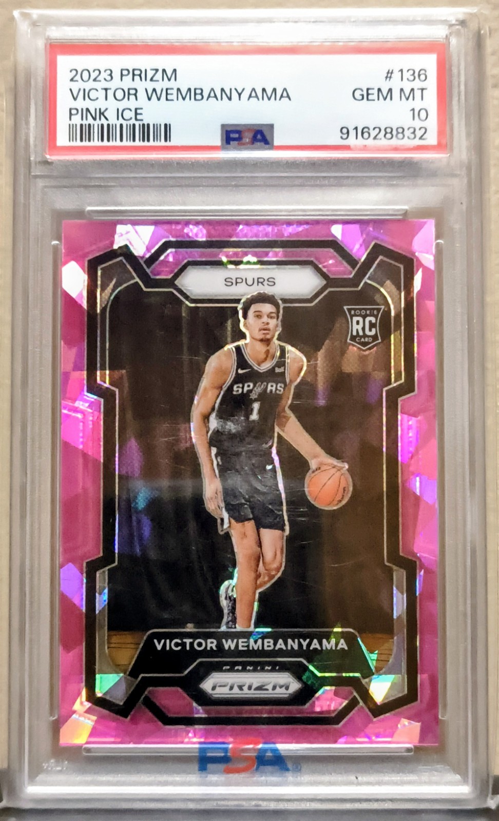2023-24 Panini Prizm - Victor Wembanyama #136 Pink Ice Prizm (RC) Chase Pack