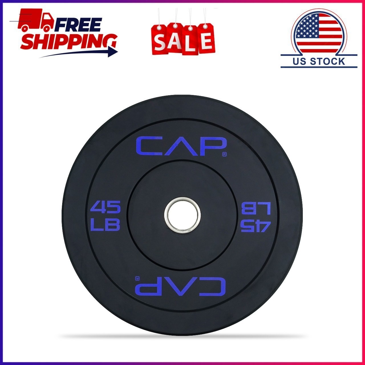 CAP Barbell Olympic Rubber Bumper 45 lb Plate CAP Barbell Olympic Rubber Bumper 45 lb Plate
