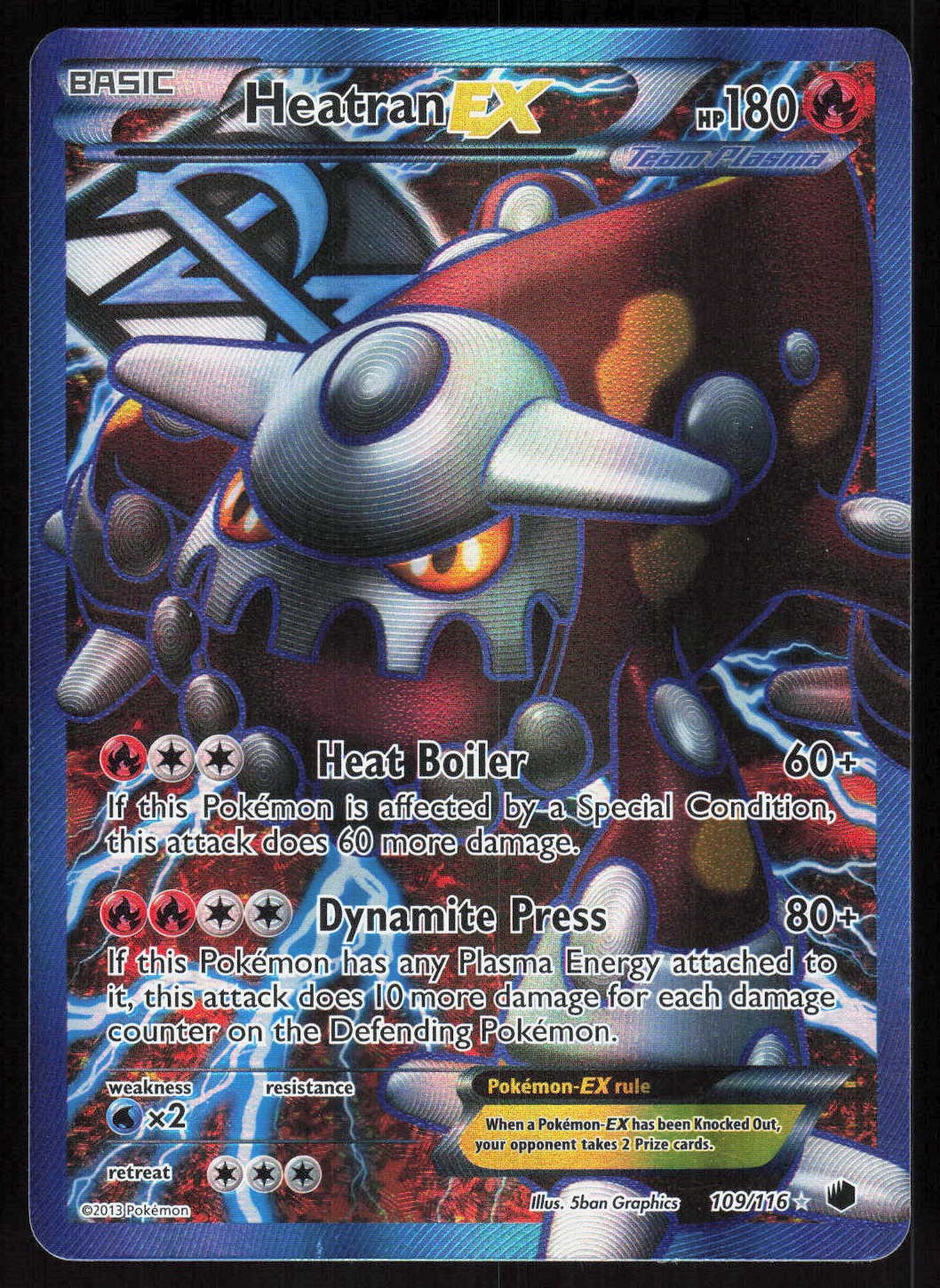 Heatran EX (Team Plasma) (Full Art) 109/116 UR Plasma Freeze Pokemon EN MP