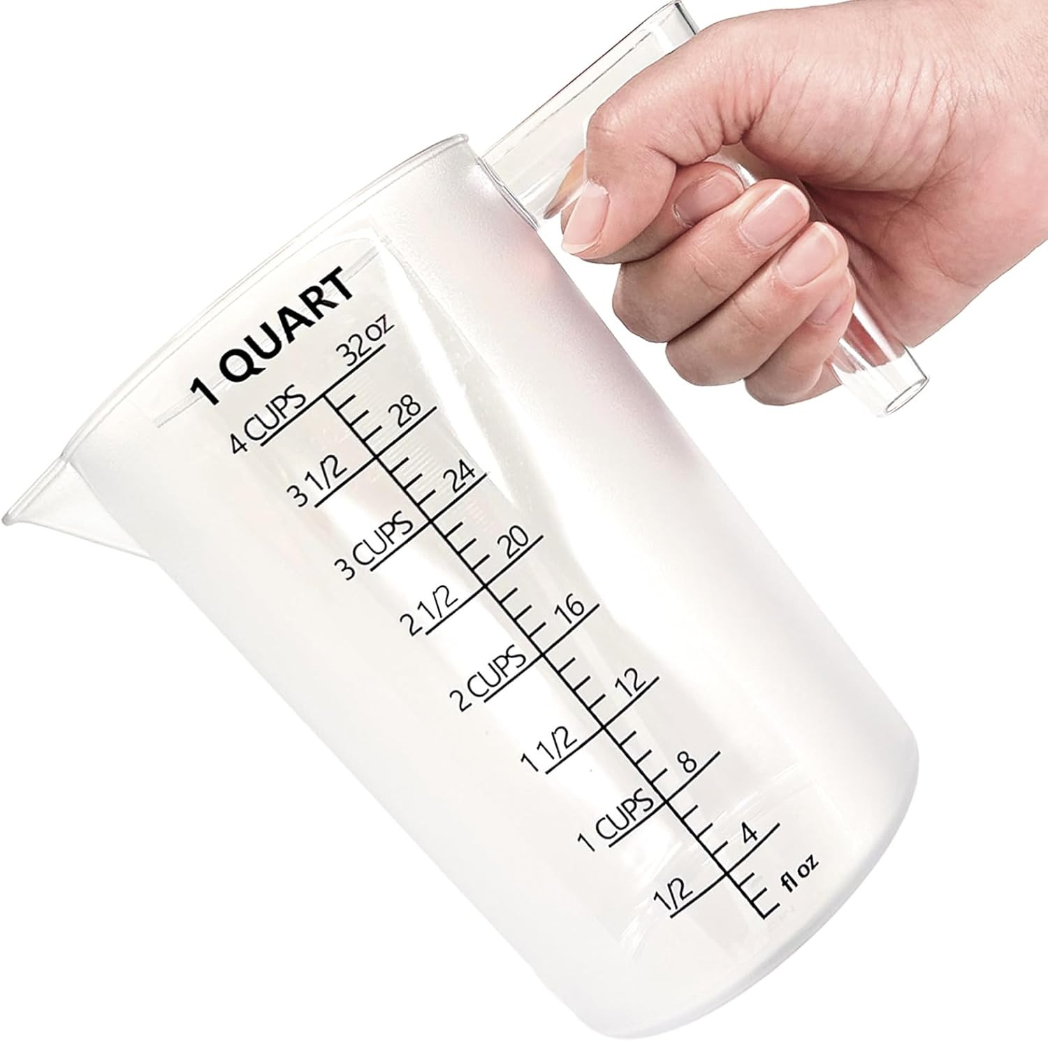Jarra Medidora Plastico con Mango Liquidos Quimicos Piscina 32 Oz 1000ml Pet