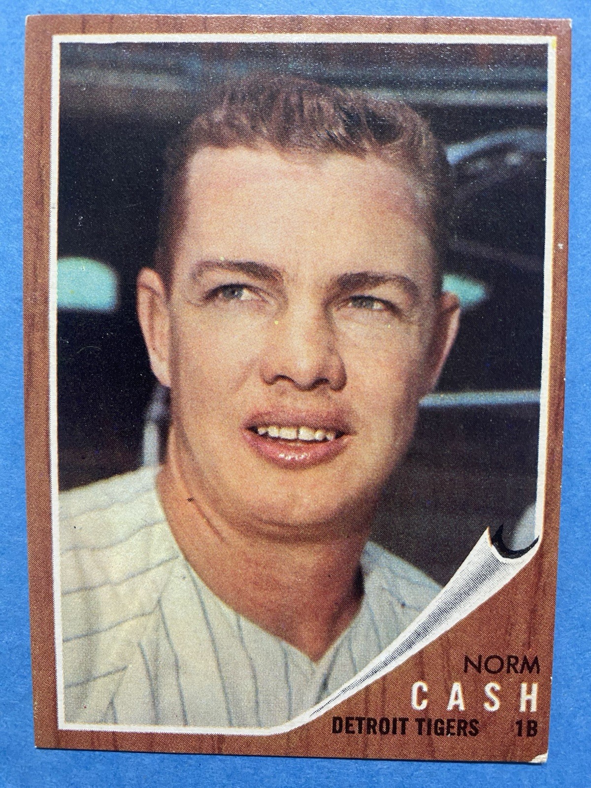 1962 Topps - Norm Cash #250 Detroit Tigers HOF Baseball Card No Creases 1962 Topps - Norm Cash #250 Detroit Tigers HOF Baseball Card No Creases