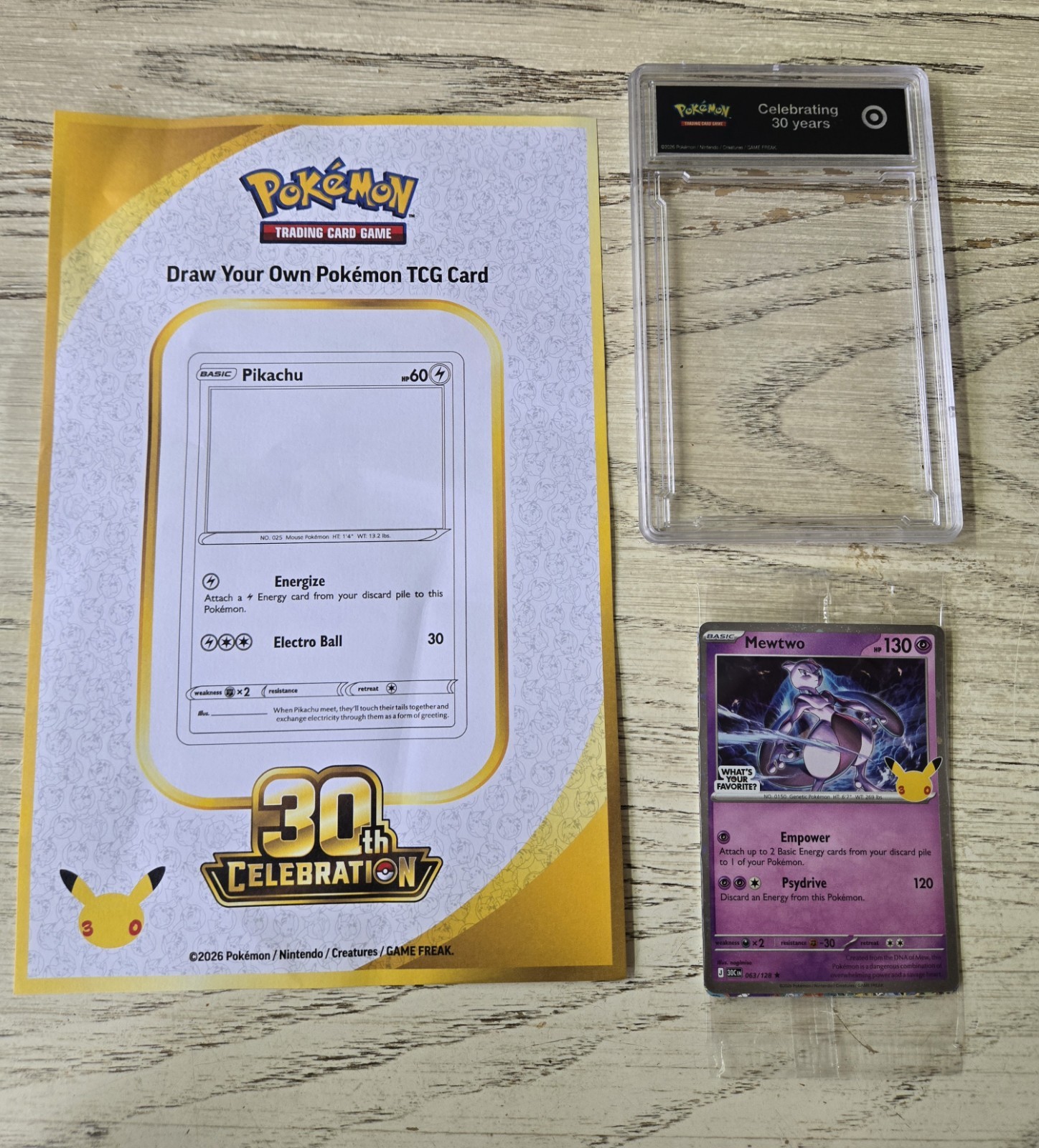 Target Mewtwo Pokemon Promo Family 30th Anni SEALED Draw Your Own Card/Case