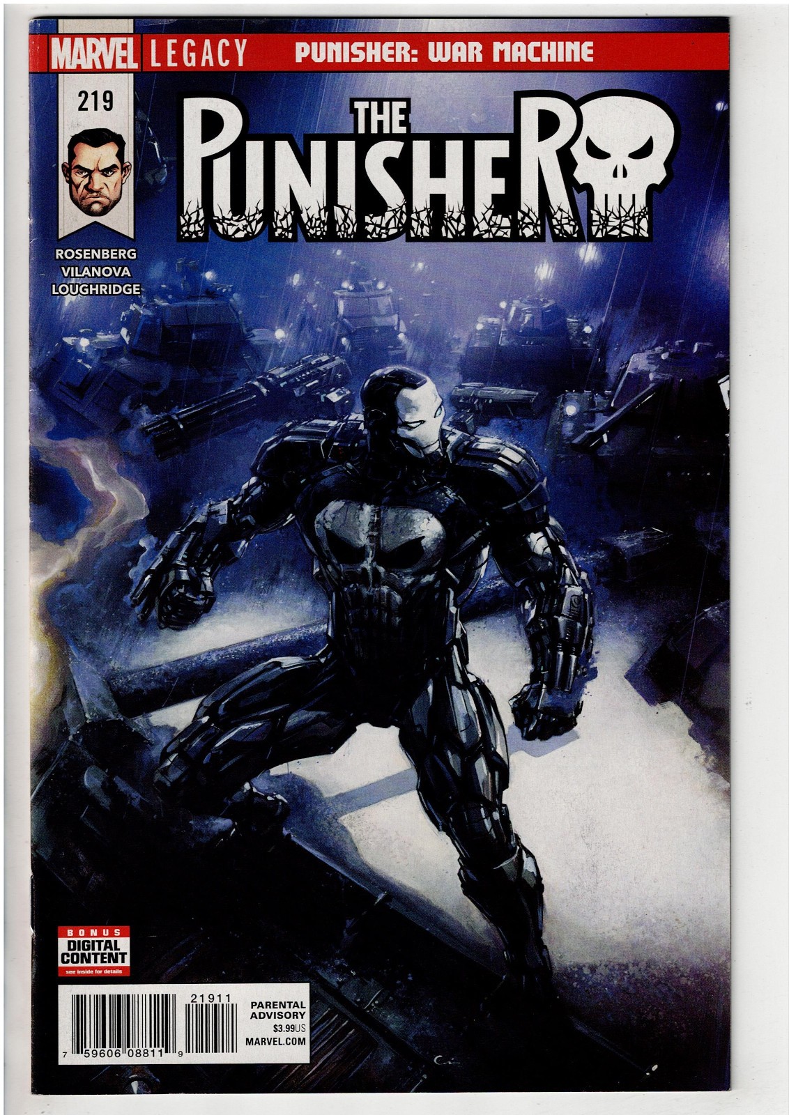 PUNISHER #219 (2018) NM 1ST FULL APP PUNISHER WAR MACHINE