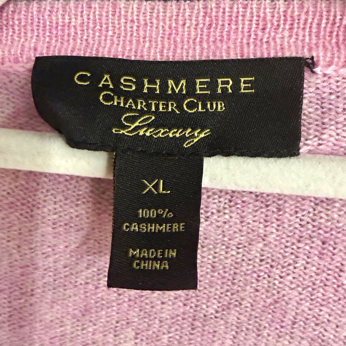 Charter Club Women’s Pink 100% Cashmere Knit Cardigan Crew Neck Button XL