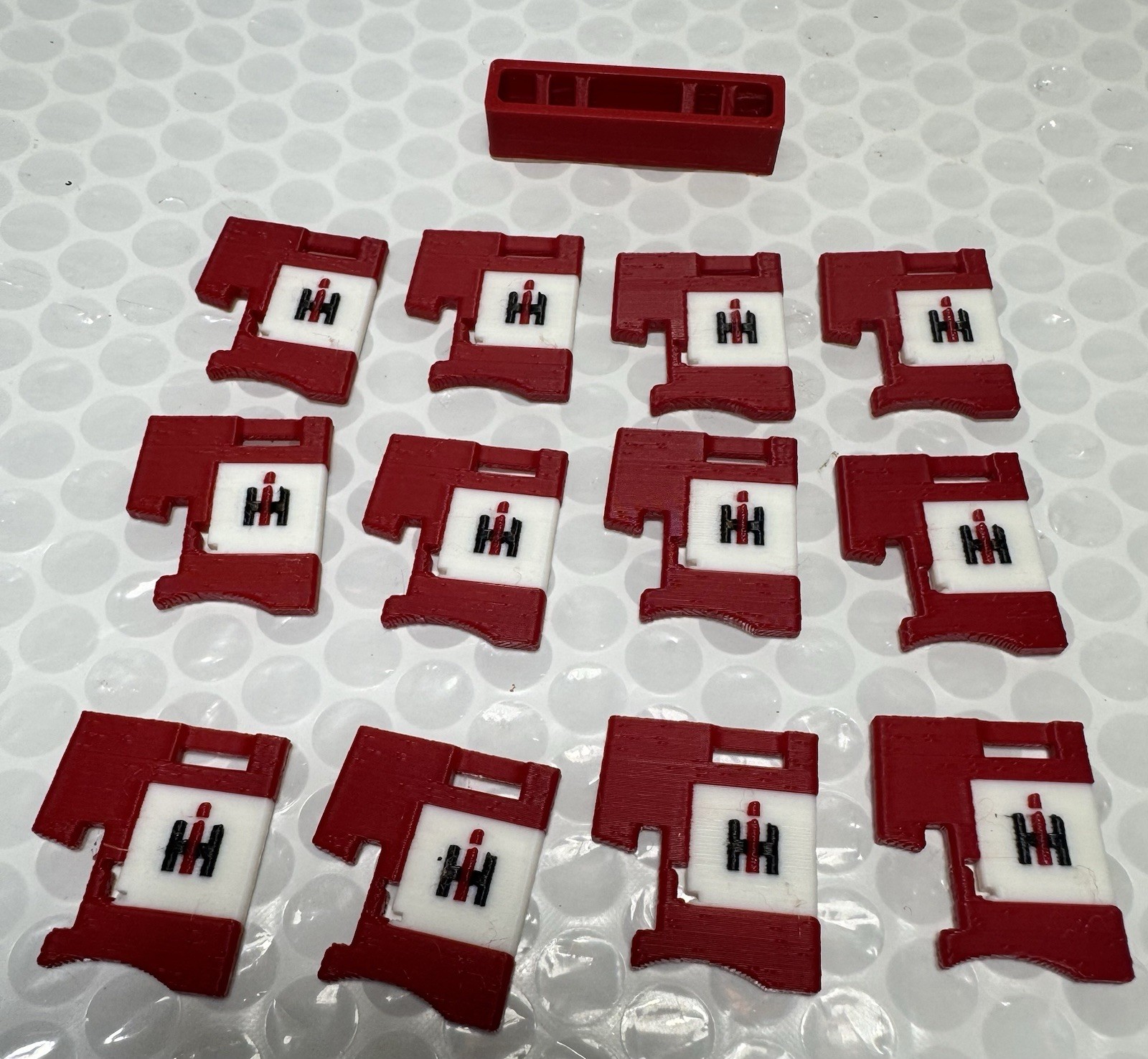 Custom Red And White Farmall international 3D printed front  weights Bracket