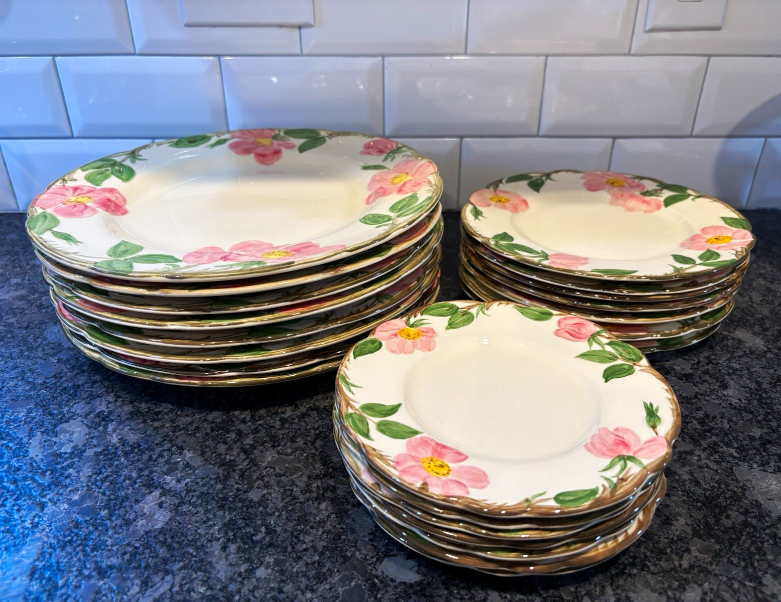 Vintage Franciscan Desert Rose Glass Plates Bowls Tea Cup Platter Butter Dish +