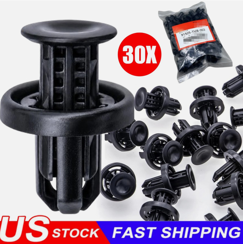 30PCS 91505-TM8-003 FOR HONDA BUMPER / UNDER COVER RETAINER CLIP  NEW