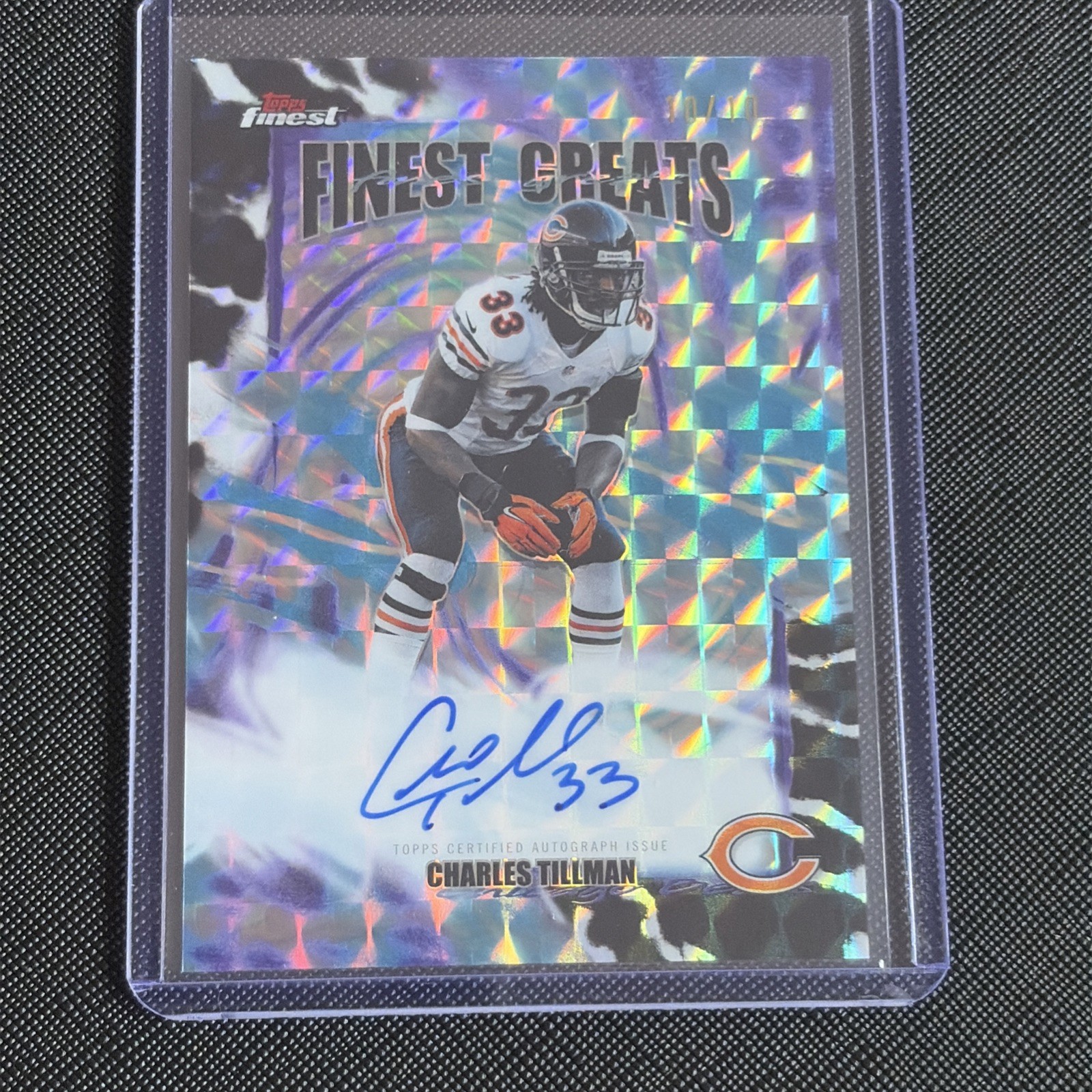 Charles Tillman 2025 Finest Greats Auto Black Geometric #10/10 Chicago Bears
