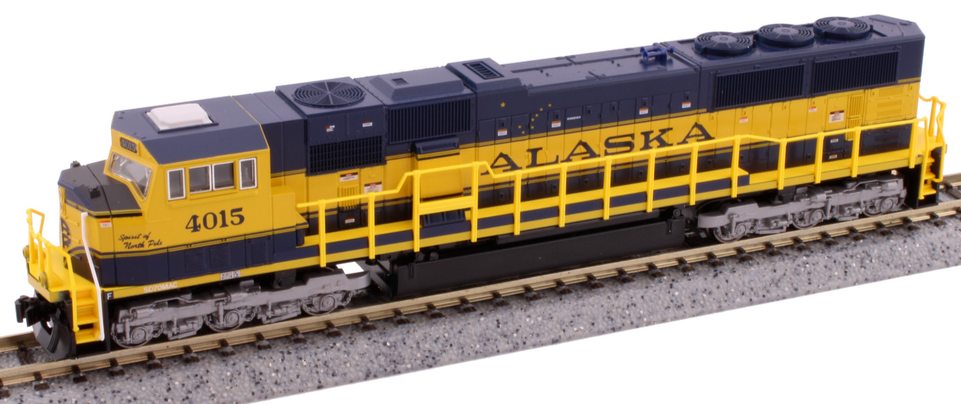 KATO 1766411 N SCALE SD70MAC ALASKA RR #4015 Spirit of North Pole 176-6411 DC
