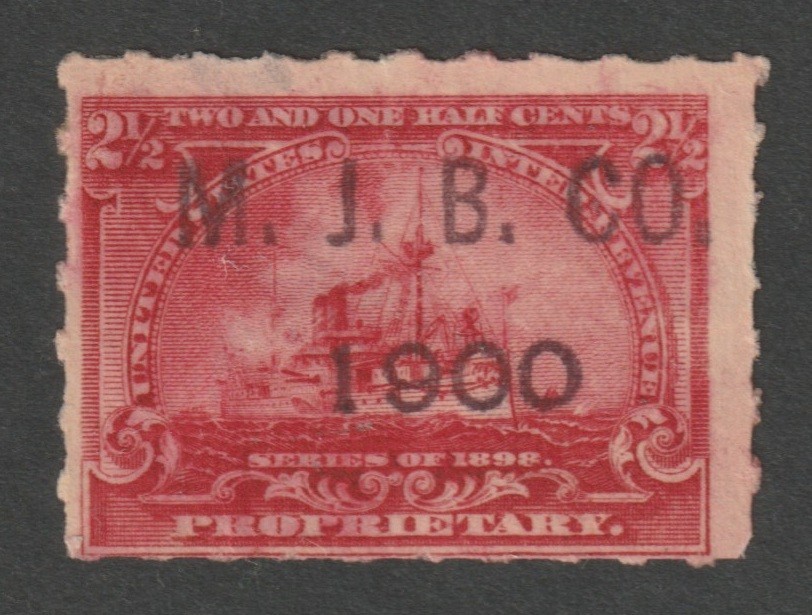Scott # RB28p, Used, F, 2½¢ Battleship, M. J. Breitenbach Co., New York, NY