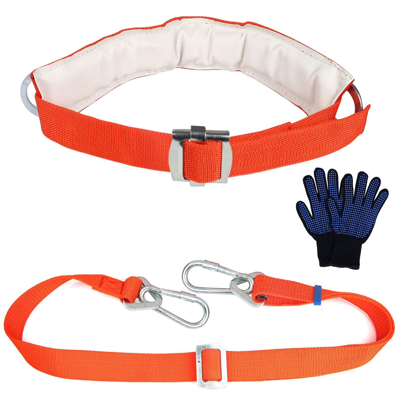 TT TRSMIMA Safety Belt with Adjustable Lanyard - Tree Climbing Orange
