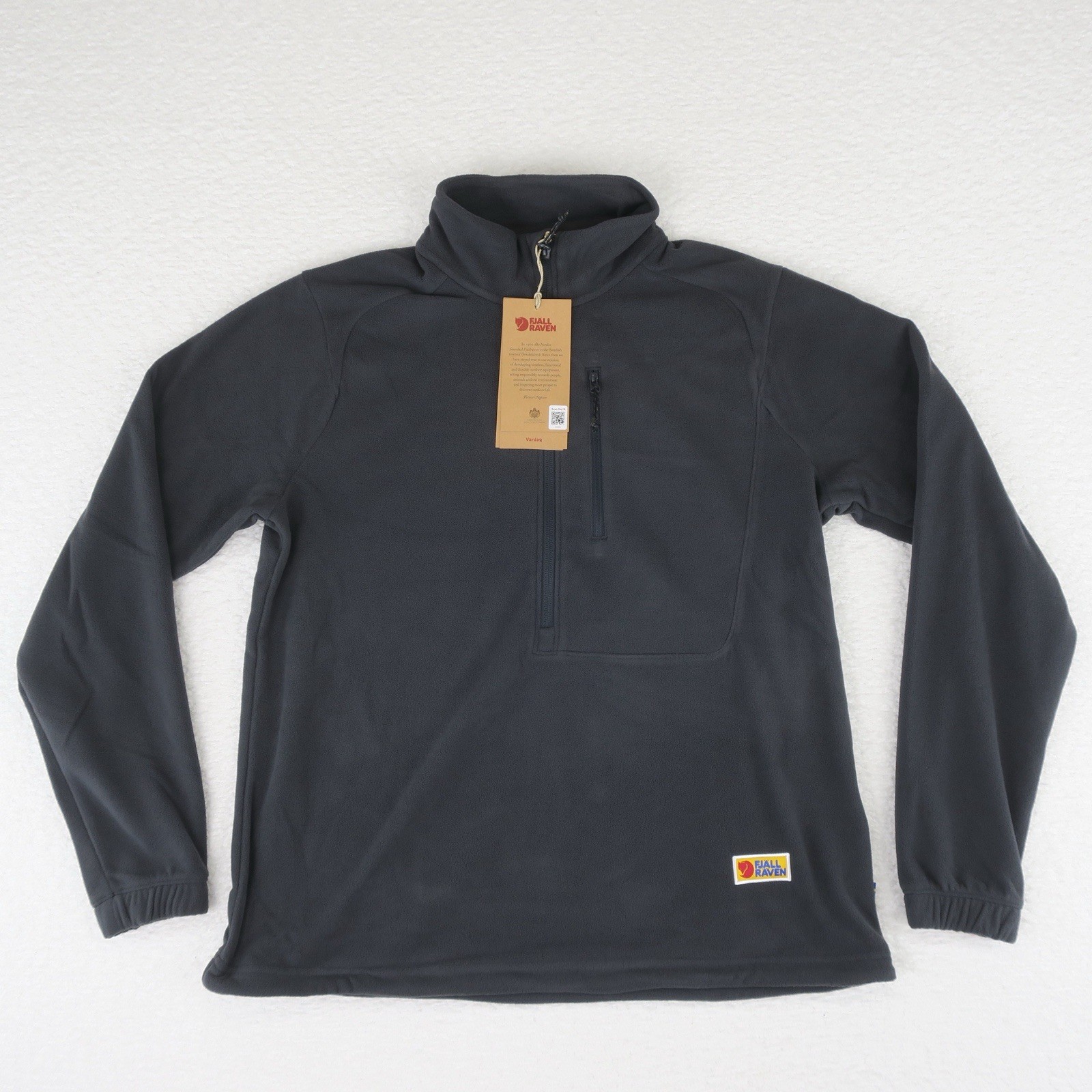Fjallraven 1/4 Zip Vardag Lit Fleece Sweater Womens Small Dark Grey Retail $120