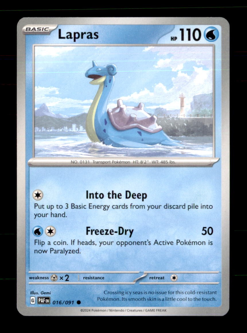 Lapras 016/091 Common Paldean Fates Pokemon Near Mint