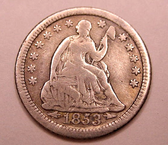 1853-O Seated Liberty Quarter Dollar in VG-Fine Condition 1853-O Seated Liberty Quarter Dollar in VG-Fine Condition