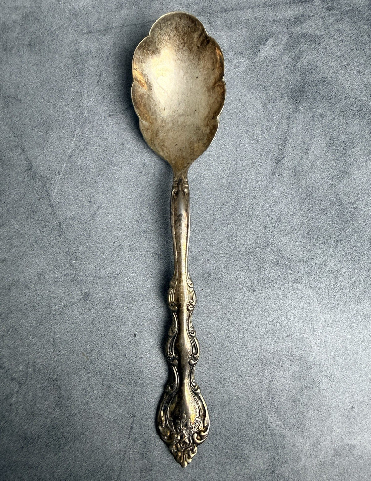 International Silver Silver Plated Victorian Spoon 6in Floral Handle, Etched International Silver Silver Plated Victorian Spoon 6in Floral Handle, Etched