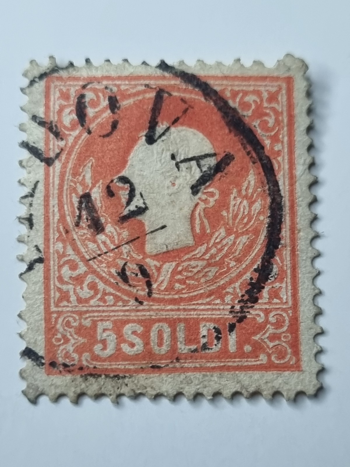 1867 Austrian Levant 5 Soldi Red Emperor Franz Joseph I Stamp Used ref008 1867 Austrian Levant 5 Soldi Red Emperor Franz Joseph I Stamp Used ref008