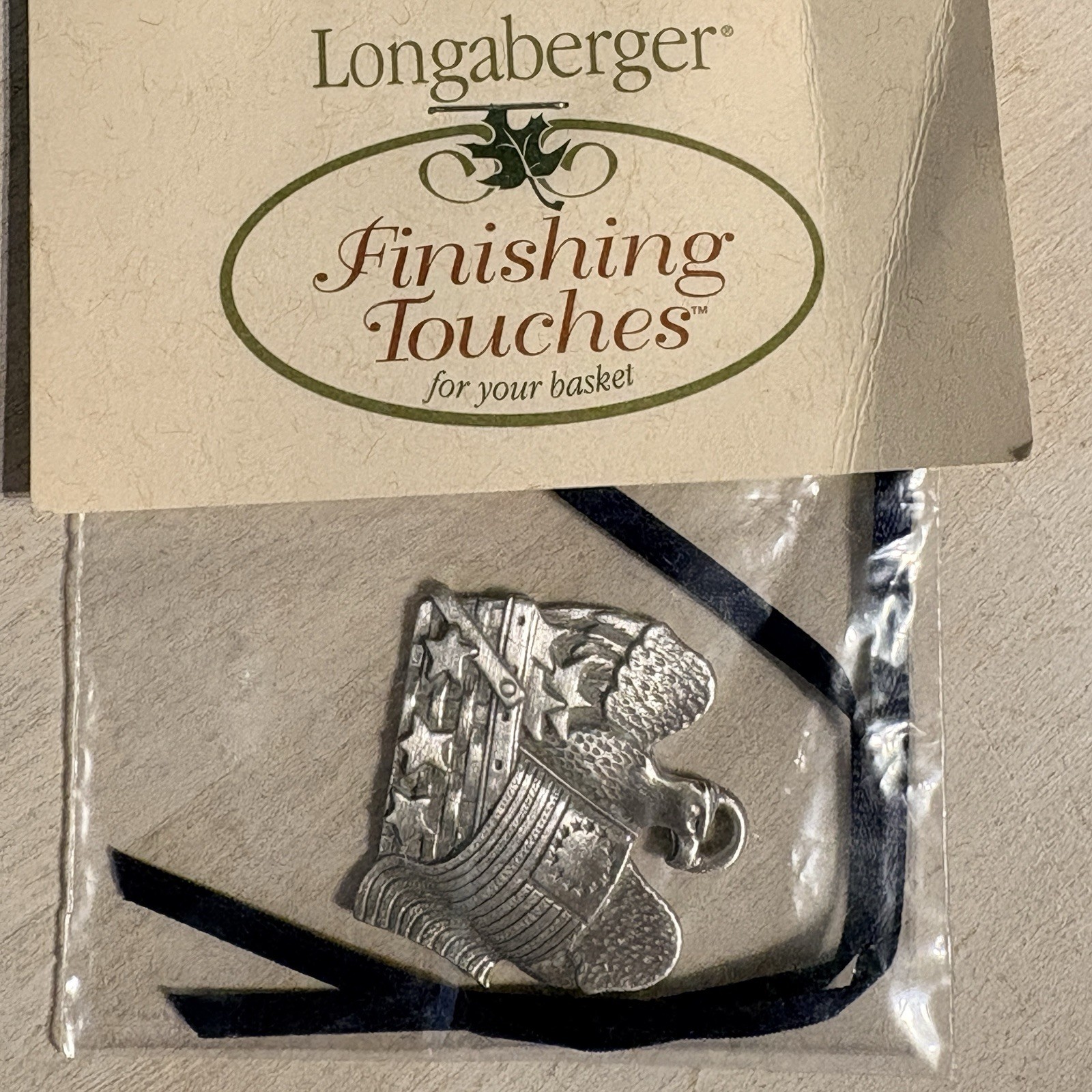 Longaberger Finishing Touches Basket Tie-On Eagle Silver Tone NEW in Package Longaberger Finishing Touches Basket Tie-On Eagle Silver Tone NEW in Package