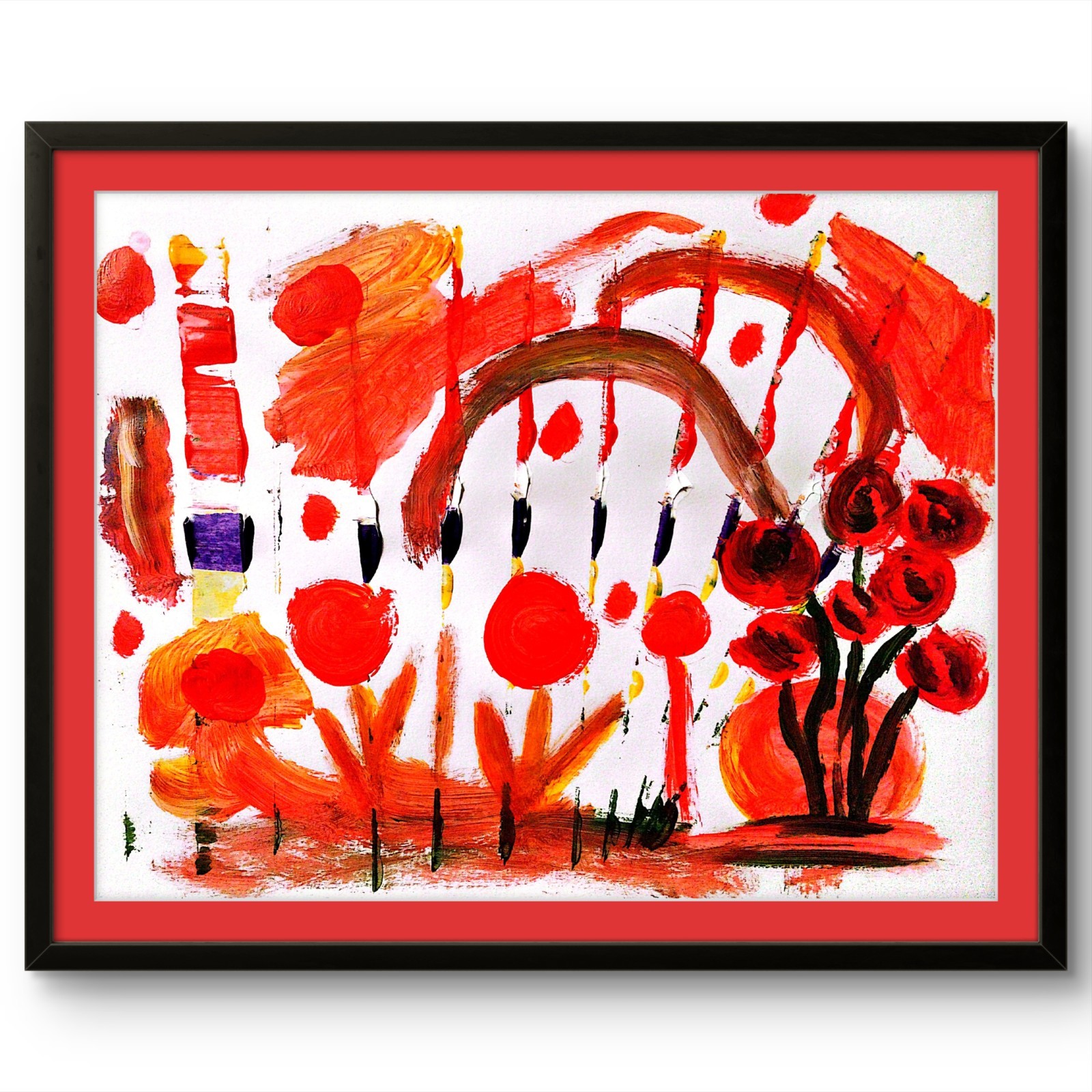 Modern Abstract Original 11x14 Signed Paper Acrylic Wall Art BACH